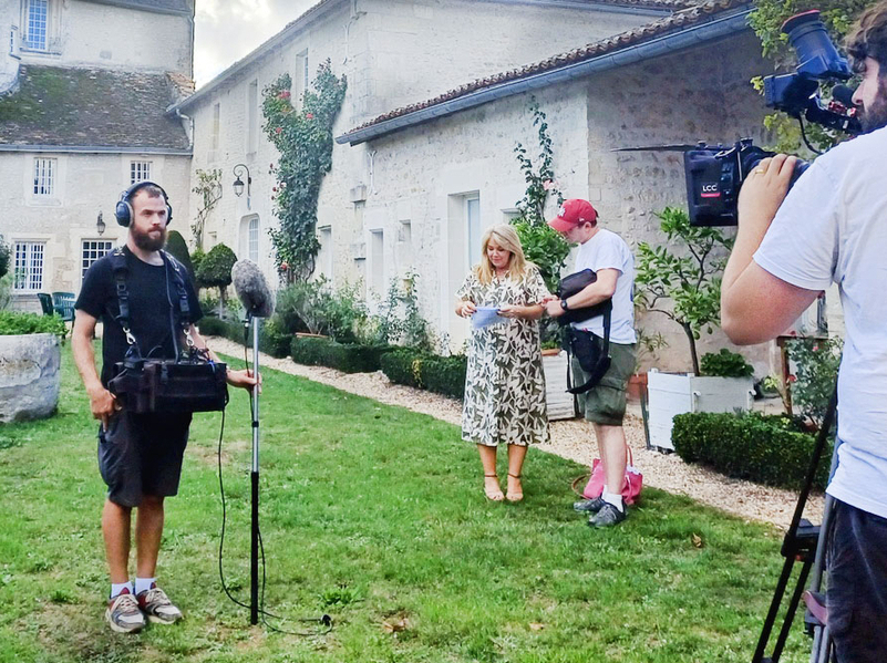 A Place in the Sun tv crew filming a property in South West France